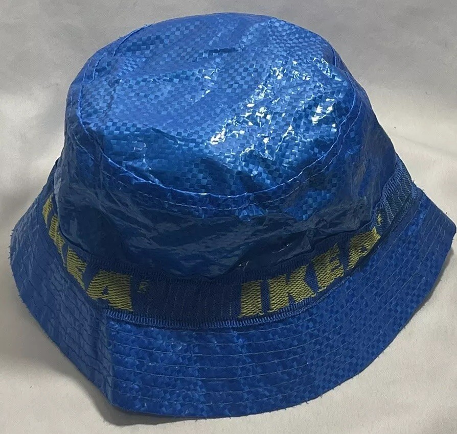 IKEA Knorva Frakta Blue Bucket Hat Unisex One Size Bag Hat Lined Limited  Edition