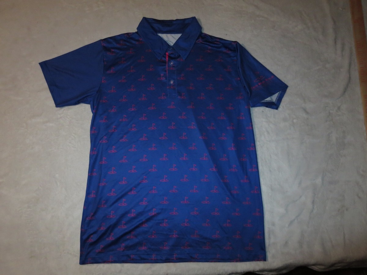 Chaparral Performance Golf Polo S Blue/Purple Pink Geometric Stretch Breathable View 5