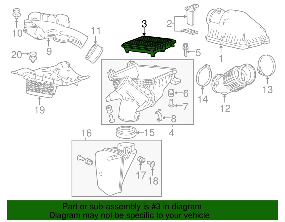 Filtro de aire del motor Acura 21-25 TLX, 16-20 MDX PIEZA ORIGINAL FABRICANTE DE EQUIPOS ORIGINALES 17220-5J6-A10 Foto 3 de 4