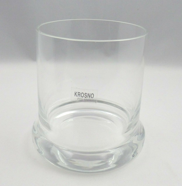 Krosno Poland Clear Water Glass Or Vase Heavy Solid Base eBay