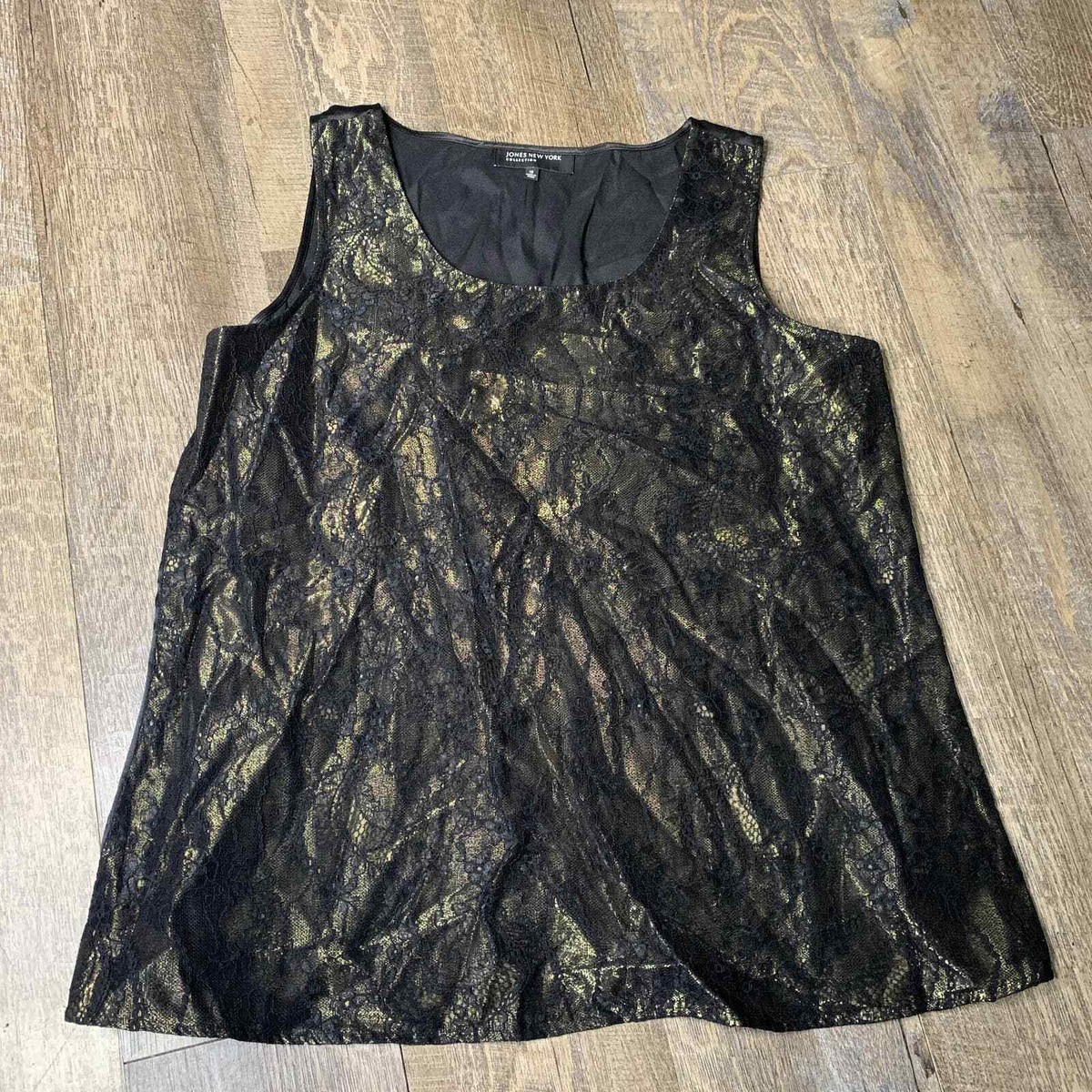 トップス Mame BlackSpotsPatternKnittedCroppedTop Jones New York Camisole Tank Top Womens Size 12 Black