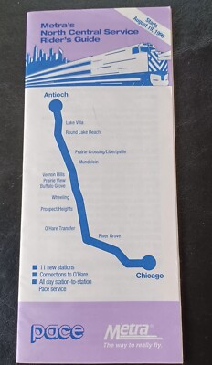 Metra Fahrplan Chicago nach Antioch North Central Rider's Guide August 1996