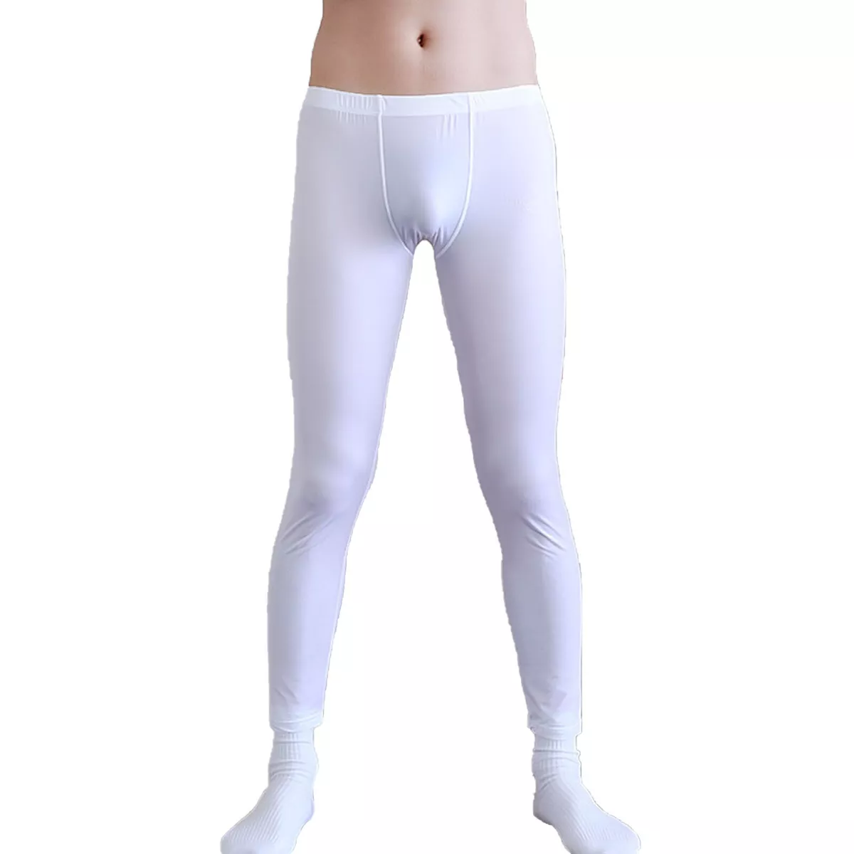 Mens Thin Stretchy Compression Base Layer Pants Leggings Thermal Long Johns