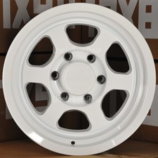16x8 6x139.7 6x5.5 9SIX9 SIX-1D -10 OFFSET WHITE 6 SPOKES DEEP LIP TRUCK WHEELS