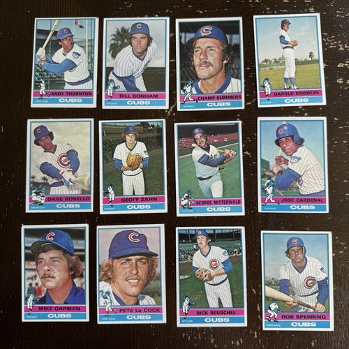 1976 Topps Chicago Cubs Baseball 12 Card Lot No Duplicates