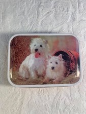 Vintage Blue Bird Confectionery Tin Westie Dog Puppies Made In England Toronto