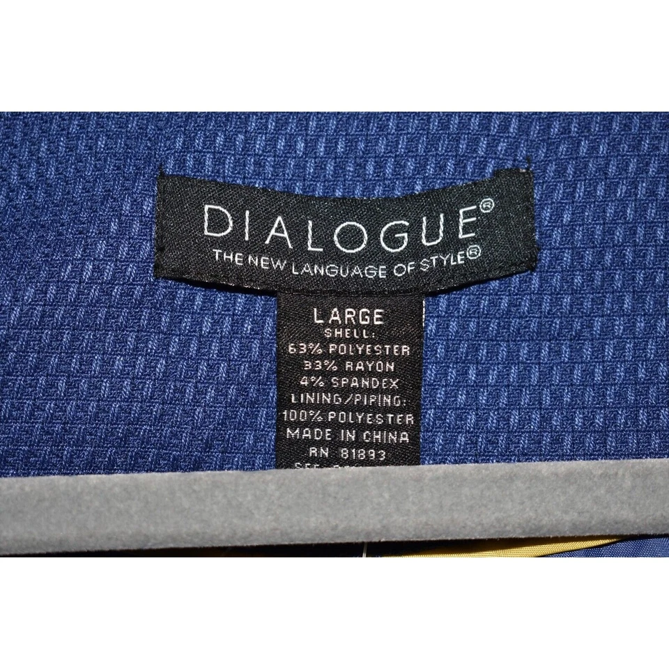 DIALOGUE NEW $97 Puff Shoulder Textured Button-Up Jacket in Blue Large - Image 4 of 4