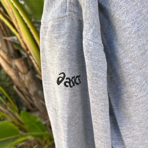 Vintage Asics USA Gray Hoodie XL 26x25 90s Sweatshirt Embroidered Logo - Picture 5 of 5