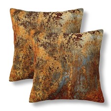 Brown Rust Throw Pillow Covers 20x20 Set of 2 Colorful Metal Rusty Decorative...