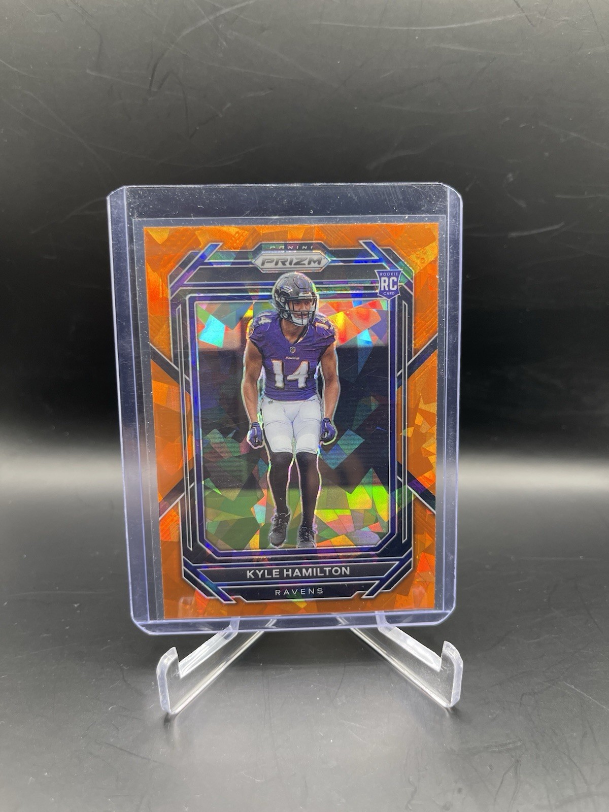 2022 Prizm Kyle Hamilton RC Orange Ice Rookie #342 Ravens