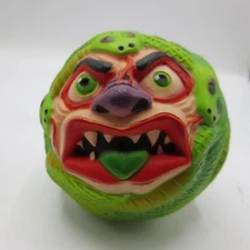 Rare Vintage 1986 Amtoy Snake Bait Green Madballs Ball With Face Taiwan