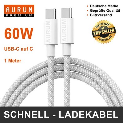 USB C auf USB C Ladekabel 1m Kabel 60W Schnellladekabel PD für Samsung Xiaomi