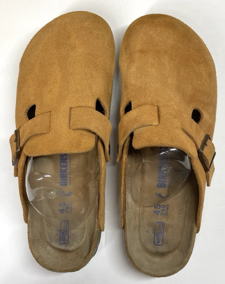 Zuecos Birkenstock Boston de gamuza whisky planos cómodos marrón para hombre talla 12 EU 45 Foto 4 de 4