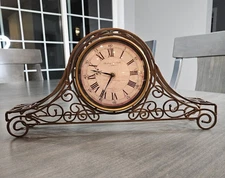 Sterling and Noble Mantle Clock, Bronze Finished, Battery Operated Works Great!