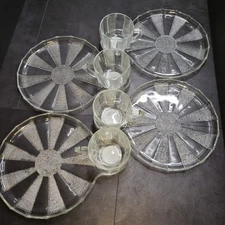 Vintage Dewdrop Snack Plate Set of 4 by Jeannette Glass Co