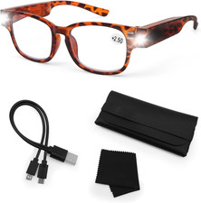 Lighted Magnifying Reading Glasses Rechargeable Bright LED Readers