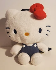 BIOWORLD SANRIO HELLO KITTY PLUSH & DENIM FIGURAL BACKPACK "DENIM" OUTFIT 14" T