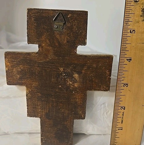 Vtg Italian Florentine Gold Gilt Wood Jesus Cross CRUCIFIX Christian Religous - Picture 7 of 7