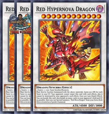 Yugioh! 3x Red Hypernova Dragon BLZD-EN038 Super Rare 1st Ed NM