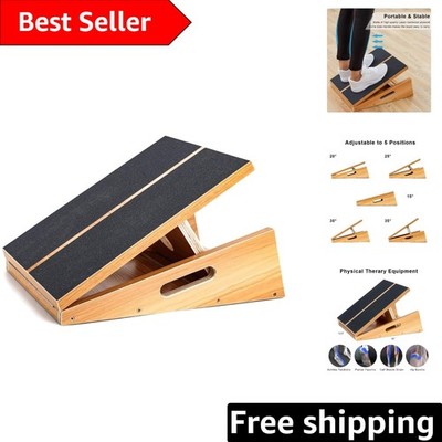 Adjustable Wooden Slant Board with Safety Treads - Portable Stretching Solution