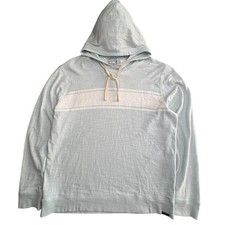 Faherty Sunwashed Slub Hoodie Mens XL Light Blue Organic Cotton Pullover NEW