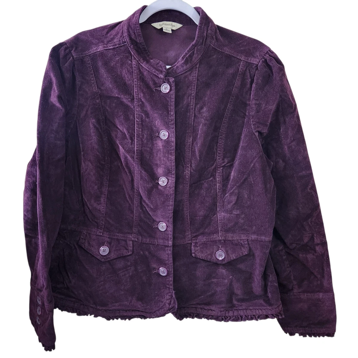Veste En Cuir Suédé Violette St. John's Bay - Taille Medium (M) Femme - Occasion Très Bon état