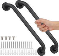 2 Pack 16 Inch Shower Grab Bars for Seniors Bathroom, Black 2 PCS-16IN,