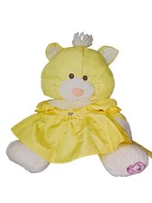 VTG Fisher Price Puffalump Cat Kitten Yellow Dress Plush 80s 2 Stuffed Animal