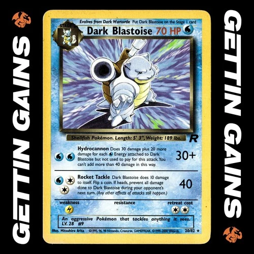 Dark Blastoise - 20/82 - Non-Holo Rare - Team Rocket - Pokemon Card - LP