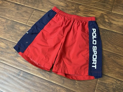 Vintage Polo Sport Ralph Lauren Herren Badehose gefüttert Taschen Kordelzug Größe M - Bild 2 von 7