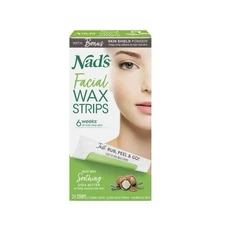 Nads Facial Wax Strips 48 Strips 24 Double Sided Hair Remover Fragrance Free