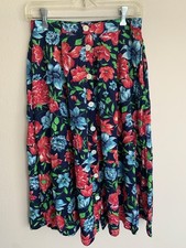 Vintage 6 Chaus Petites Floral Button Skirt Cottagecore 6P Retro Preppy Flower