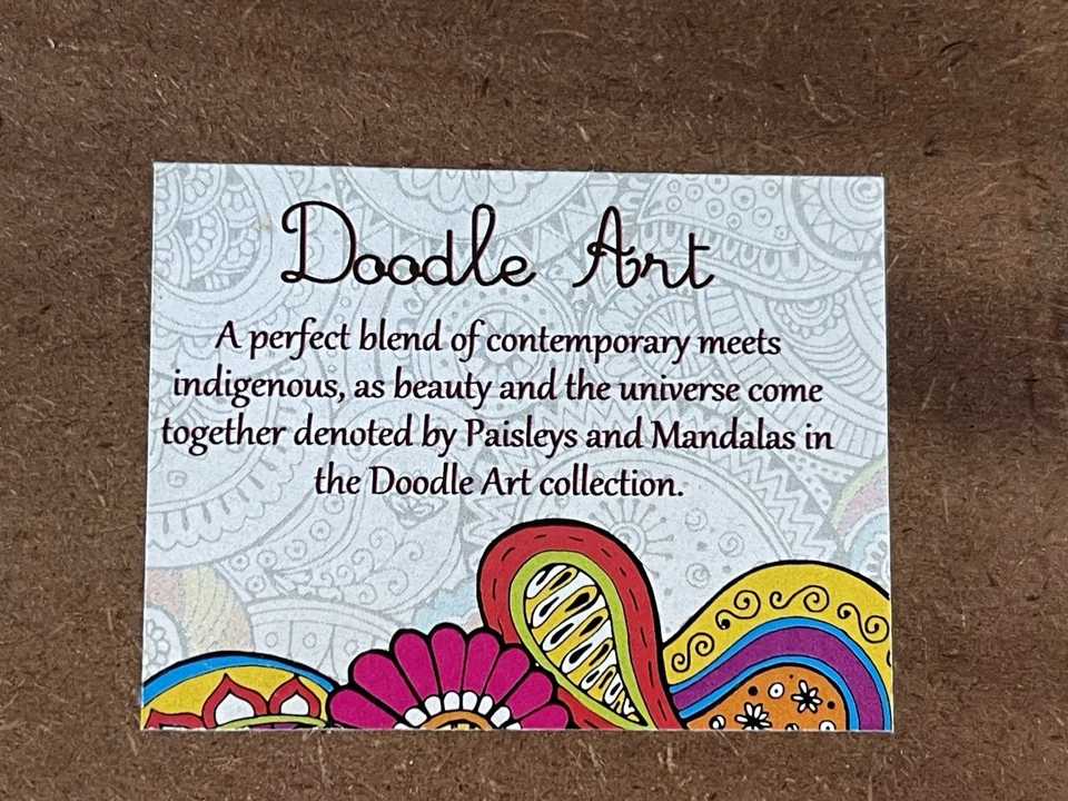 The Bombay Store - Doodle Manadala Rectangle Enamel Tray 12” / 6” Inches - Image 2 of 4