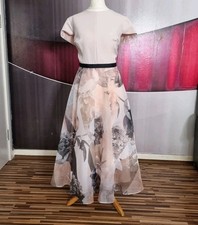 GORGEOUS COAST BEIGE PINK ORGANZA FLARED EVENING DRESS SIZE 12