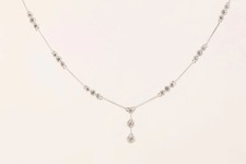 16'' 14k White Gold .93tcw Diamond Necklace 8.98g. 