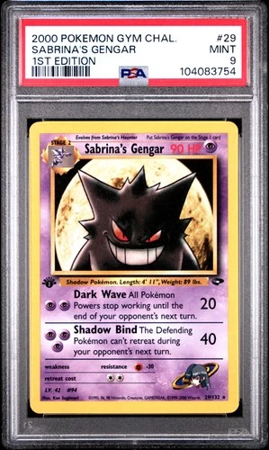 2000 POKEMON GYM CHALLENGE 1ST EDITION #29 SABRINA'S GENGAR PSA 9