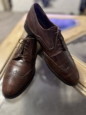 Luciano Rossini E. T. Wright Made In Italy Wing Tip Brogue Buty brązowe męskie 11M