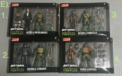 Batman vs TMNT GameStop Exclusive Raphael Michelangelo Batman Damien Leonardo