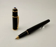 Vintage Cartier Diabolo Black Gold Plated Rollerball Pen