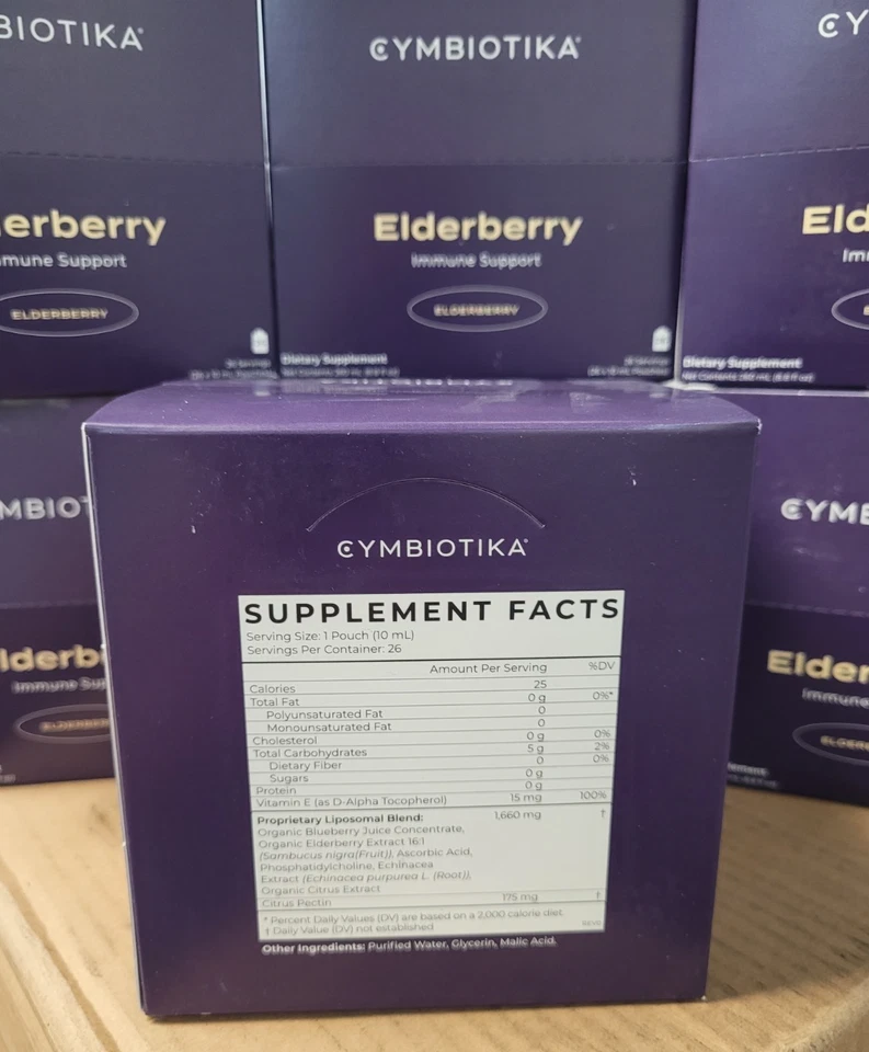 Novo CYMBIOTIKA Suporte Imunológico de Sabugueiro com Equinácea 26 Bolsas FRETE GRÁTIS - Imagem 2 de 4