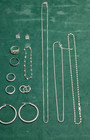 Sterling Silver Jewelry Lot Wearable Box Popcorn Chains Rings Hoop Earrings 33g — photo 1