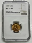 1949-S Lincoln Wheat Cent / Penny 1c NGC MS 65 RD