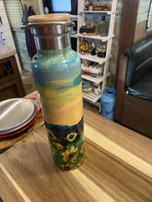 Stainless Steel Insulated Bottle By Primitives Kathy Sun Flower 25 Oz