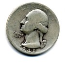 1941 S Washington Quarter 90% SILVER AMERICAN US 25 Cent U.S OLD Nice Coin #7466 — photo 1