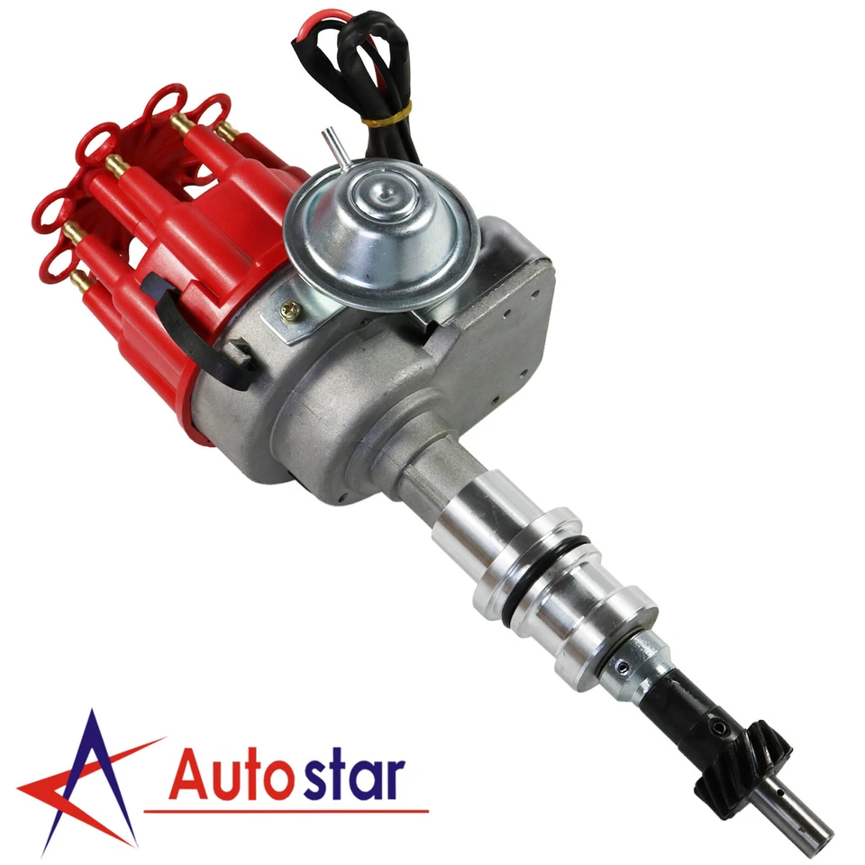 Distribuidor de encendido HEI tapa roja y cables de enchufe para bloque pequeño Ford 289-302 Foto 4 de 4