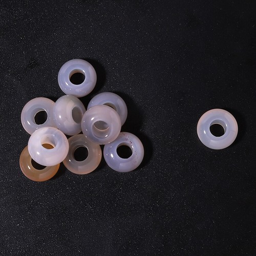 10Pcs Natural Crystal Stone Round Shape Big Hole Beads Jewellery Findings 14*7mm - Picture 6 of 18