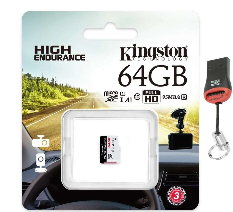 Kingston High Endurance Memory Card MicroSD + Card Reader 32GB - 128GB - Image 2 of 3