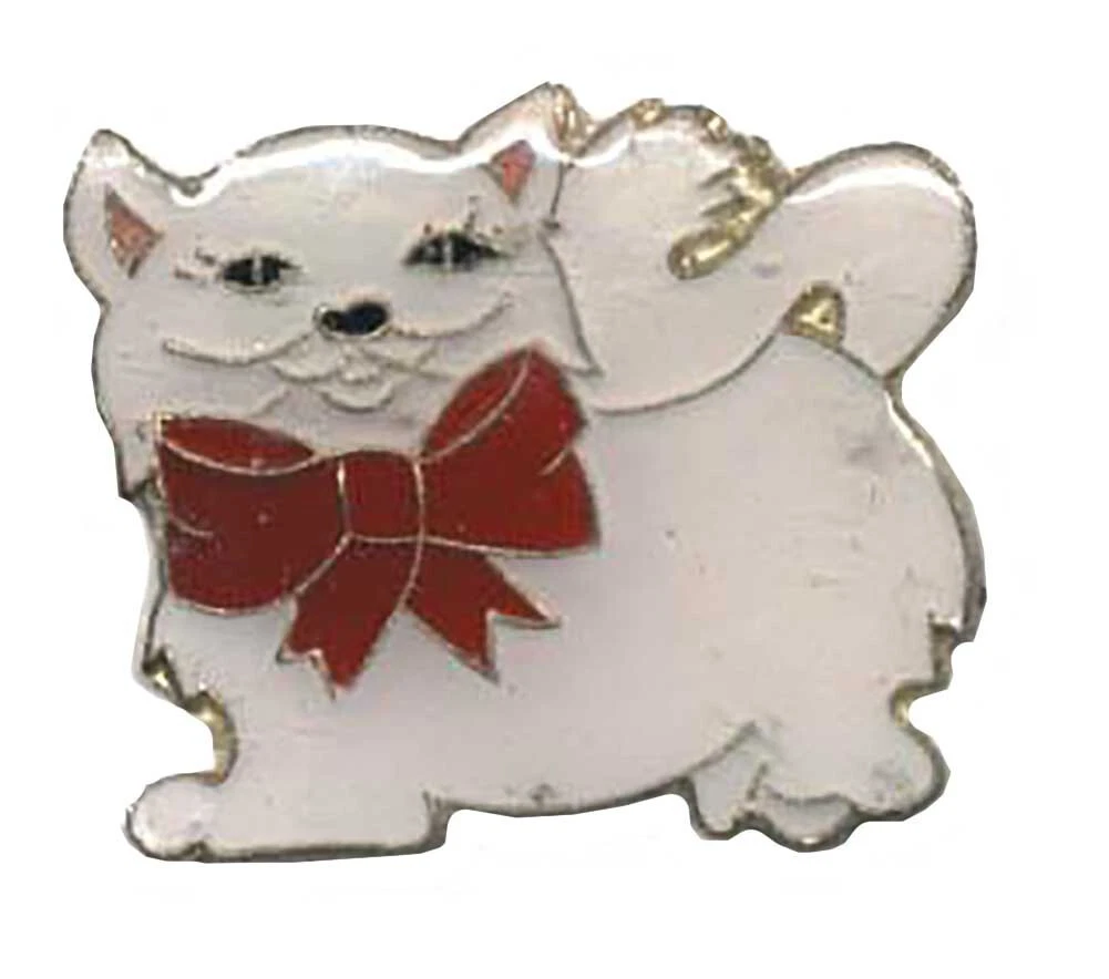 Pack of 24 White Kitten Bike Motorcycle Hat Cap Lapel Pin HP4714