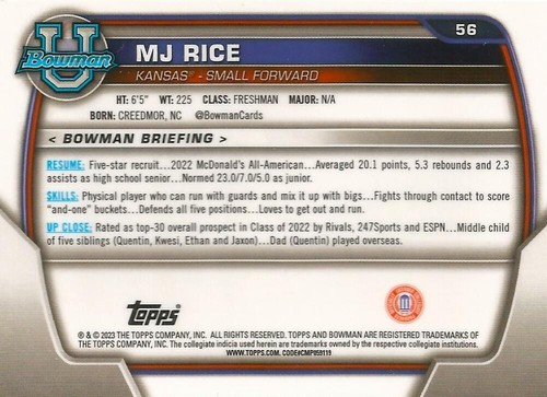 2022-23 Bowman University Chrome #1-100 (You Pick) 1st Prospects - Picture 115 of 203