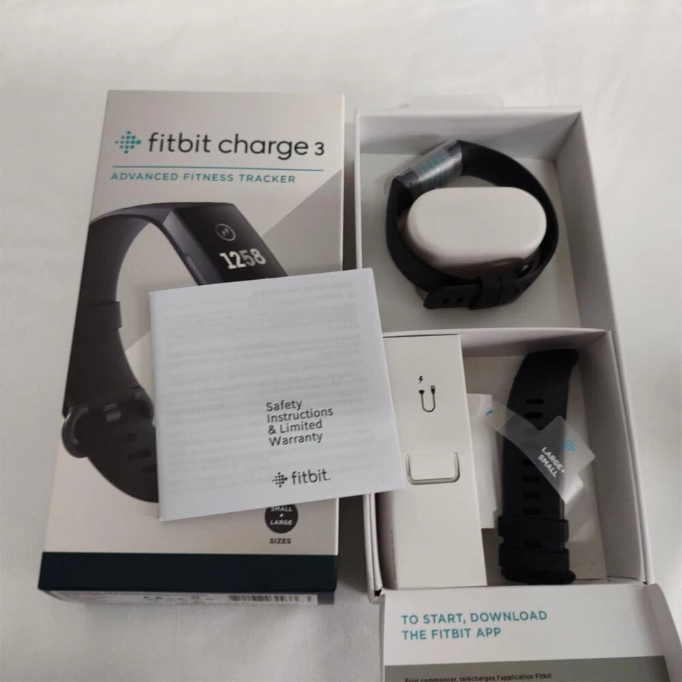 NEW Black Fitbit Charge 3 Fitness Activity Tracker Heart Rate Monitor Smartwatch - Image 4 of 4